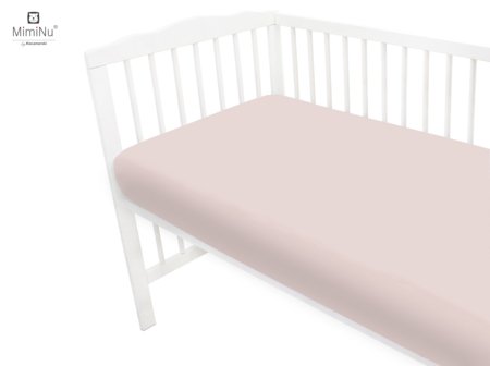MIMINU paklodė su guma, 120x60 cm., Powdery pink 