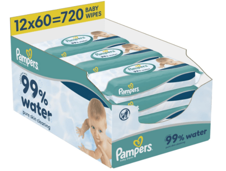 PAMPERS drėgnos servetėlės kūdikiams Wipes Aqua, 12x60 vnt., 80871787 
