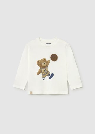 MAYORAL marškinėliai ilgomis rankovėmis, cream-bear, 2.070-67, 4 cm 