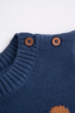 COCCODRILLO megztinis FOREST FRIENDS BOY NEWBORN, mėlynas, ZC5172101FBN-015-086, 86 cm 
