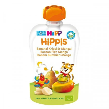 HiPP ekologiška bananų, kriaušių ir mango tyrelė 4m+ 100g 8523 8523