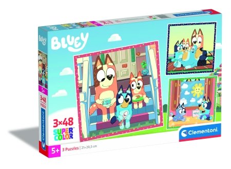 CLEMENTONI BLUEY dėlionė 3X48, 25308 