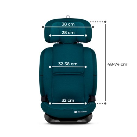 KINDERKRAFT automobilinė kėdutė ONETO3 i-Size, 76-150 cm, su ISOFIX sistema, harbor blue, KCONE300BLU0000 