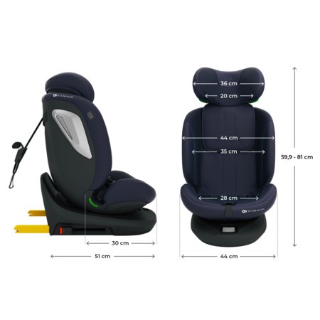 KINDERKRAFT automobilinė kėdutė I-GROW 2 PLUS, 40-150 cm., Navy, KCIGRO02NAVPL00 