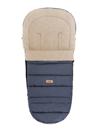 MILLI reguliuojamas vokelis į vežimėlį IGROW 4.0 wool premium, melange navy blue, 84/106x45cm, 3-3-3-Z-M-107 