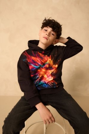 NEXT džemperis su gobtuvu, F19703, 152 cm