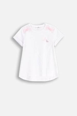 COCCODRILLO marškinėliai trumpomis rankovėmis DREAM DIARIES GIRL KIDS, balti, WC5143202DGK-001-122, 122 cm 
