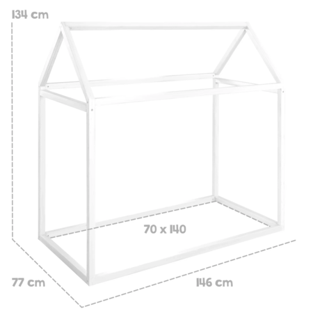 ROBA vaikiška lova-namelis, su čiužiniu, 70x140 cm., White, 1061860WEZU 