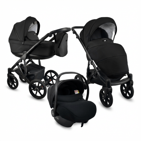 MILLI universalus vežimėlis MOON 3in1, Black, 5903357317263(carseat) 