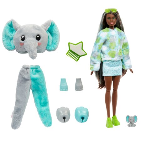BARBIE Cutie Reveal rinkinys, džiunglių serija, drambliukė, HKP98 HKP98