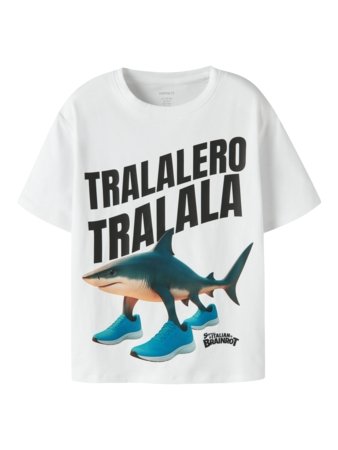 NAME IT BRAINROT marškinėliai trumpomis rankovėmis, 13260401-F4F5F0, 