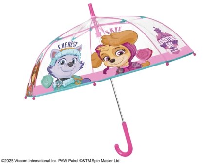 PERLETTI PAW PATROL permatomas skėtis 45/8, rožinis, 75157