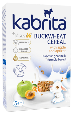 KABRITA® grikių košė ožkos pieno pagrindu su abuoliu ir abrikosu, 5 mėn.+, 180 g., 177