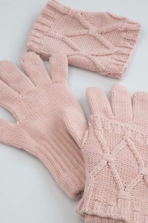 COCCODRILLO pirštinės ACCESSORIES WINTER GIRL, rožinės, ZC5360308AWG-033-XXL, XXL cm 