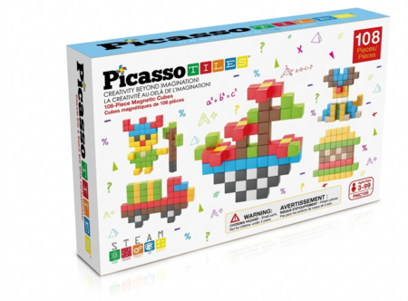 PICASSO TILES Magnetinis konstruktorius Magnetic Cubes 108 det., PMC108 