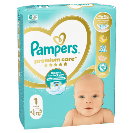 PAMPERS Sauskelnės Premium Care 1 dydis, 72 vnt., 81784163 