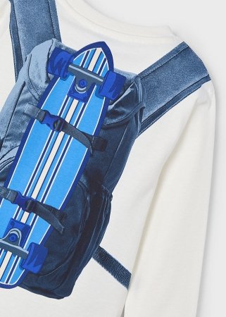 MAYORAL marškinėliai ilgomis rankovėmis 5E, kreminiai, 4.049-74, 134 cm 