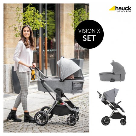 HAUCK universalus vežimėlis VISION X SET 2in1, Melange Grey, 165256 165256