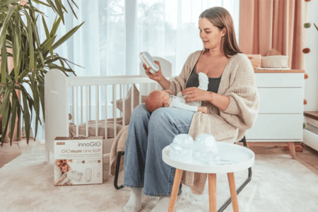 INNOGIO dvigubas elektrinis pientraukis GIOmum Line Soft, GIO-360 