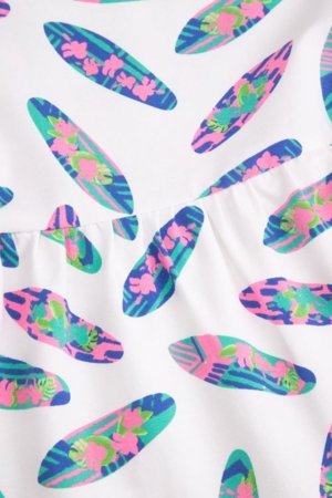 COCCODRILLO suknelė trumpomis rankovėmis, balta, WC6129202VGB-022-146, 146 dydis 