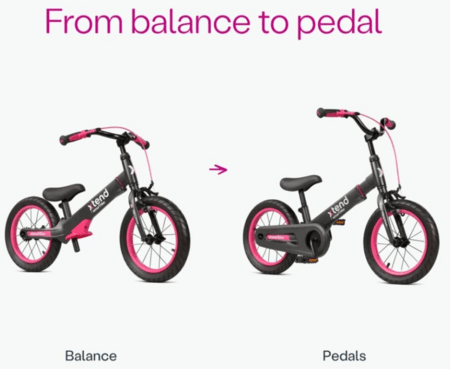 SmarTrike Xtend Mini+ 2in1 dviratis ir balansinis dviratis, rožinis, 2080502 