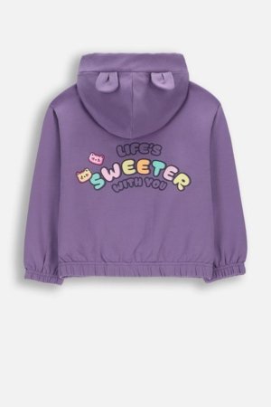 COCCODRILLO susegamas džemperis su gobtuvu, violetinis, WC6132401SGK-016-092, 92 cm 