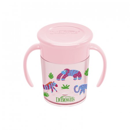 DR.BROWNS gertuvė su dangteliu 6mėn.+ 200ml rožinė TC71005 TC71005