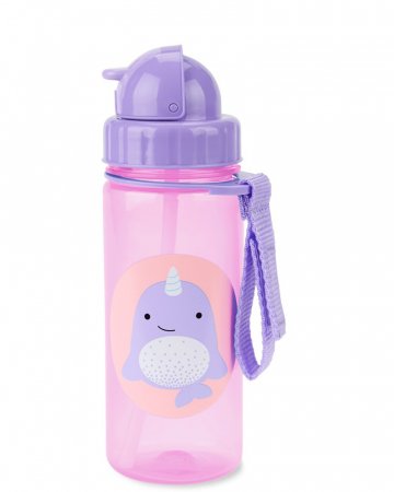 SKIP HOP gertuvė su šiaudeliu ZOO 13-oz, 12m+, 384,5ml, narwhal, 9N567310 9N567310