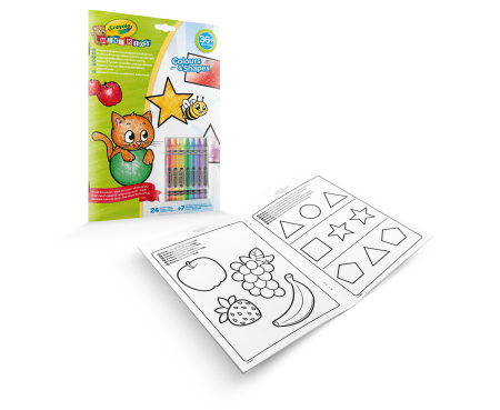 CRAYOLA MINIKIDS kūrybinis rinkinys Colour & Shape Activity Book With 8 Crayons, 25-2727G 