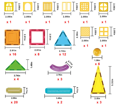 PICASSO TILES Magnetinis konstruktorius Building tiles set 82 det., PTE22 