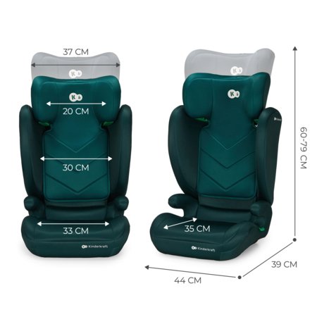 KINDERKRAFT automobilinė kėdutė I-SPARK 2 PLUS I-SIZE, 100-150 cm., Green, KCISPA02GREPL00 