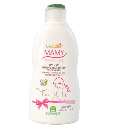 NATURA HOUSE tonizuojamasis kūno losjonas po gimdymo padedantis sumažinti strijas MAMY CUCCIOLO, 300 ml 8000921217220