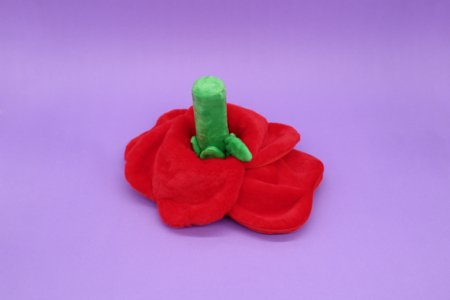 FLIPETZ pliušinis žaislas - rožė širdelėje, Poppy red, 80400 