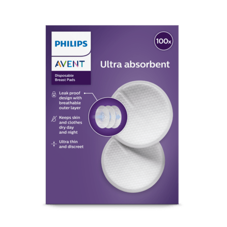 PHILIPS AVENT vienkartiniai įklotai į liemenėlę, 100 vnt., SCF254/13 1/615