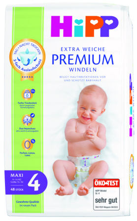 HiPP sauskelnės PREMIUM, 4 dydis, 9-14 kg., 48 vnt., DA92052 