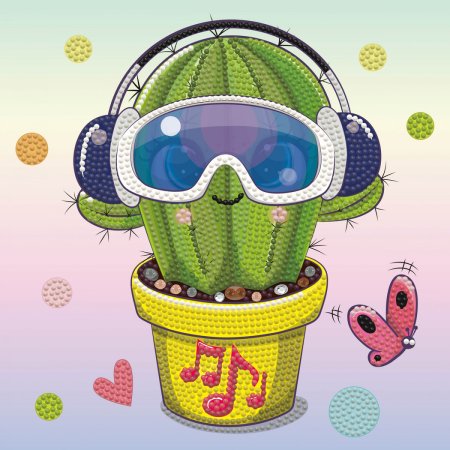 DIAMOND DOTS kūrybinis rinkinys piešimas deimantais Cool Dude Cactus, DTZ3.009 DTZ3.009