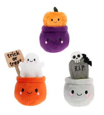 KEEL TOYS pliušinis gėlių vazonėlis Halloween, 12 cm, assort., EH4972 