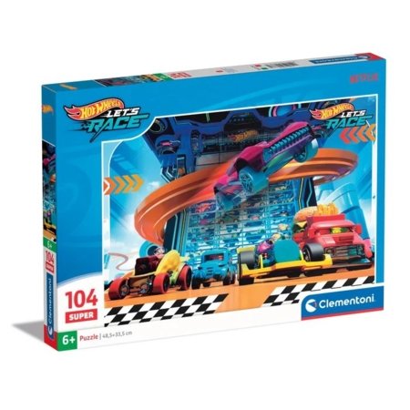 CLEMENTONI dėlionė Hot Wheels, 104 det., 25777 