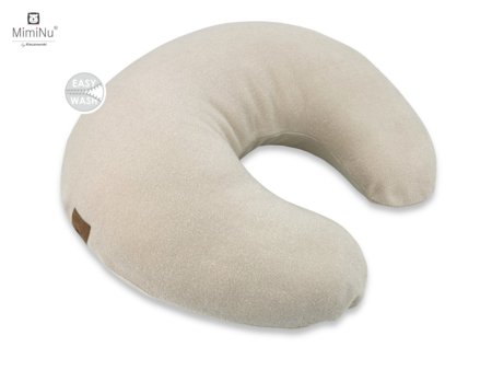 MIMINU bambukinė maitinimo pagalvė su užtrauktuku BEAN, 155 cm., Beige 