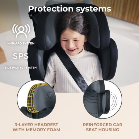 KINDERKRAFT automobilinė kėdutė XPAND 2 PRO, i-Size 100–150 cm, juoda, KCXPPR02BLK0000 