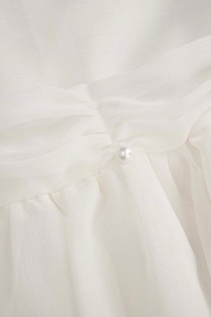 COCCODRILLO suknelė trumpomis rankovėmis ELEGANT JUNIOR GIRL, kreminė, WC5128212EJG-003-164, 164 cm 