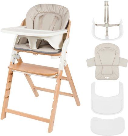 LIONELO maitinimo kėdutė MEGAN, White wood 