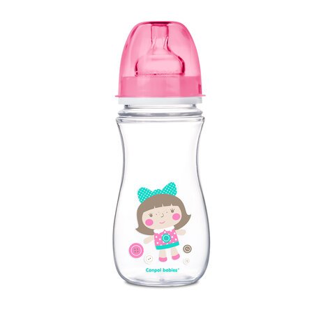 CANPOL BABIES plataus kaklelio buteliukas EASYSTART, colorful animals, 12 mėn+, 300 ml, 35/204 35/204