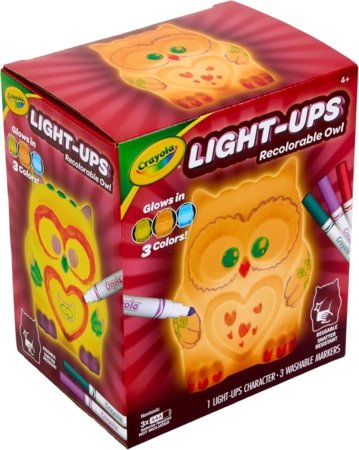 CRAYOLA šviečianti dažoma lempa Light-Ups Pelėda, 74-7850 