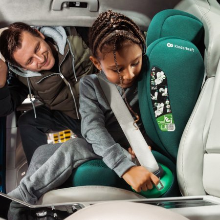 KINDERKRAFT automobilinė kėdutė JUNIOR FIX 2 PLUS, 100-150 cm., Green, KCJUFI20GREPL0N 