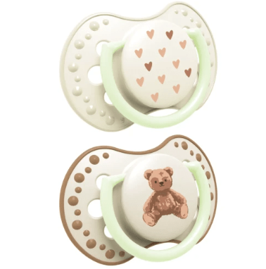 LOVI dinaminis silikoninis čiulptukas Teddy Love, 0-6m, 2 vnt., 22/935 