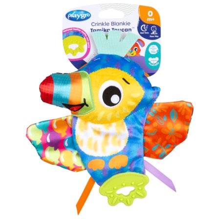 PLAYGRO kramtukas - žaislas su čežančiu audiniu Tamika Toucan, 0189055 