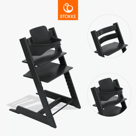 STOKKE maitinimo kėdutė su buomeliu TRIPP TRAPP,  black, 684600 
