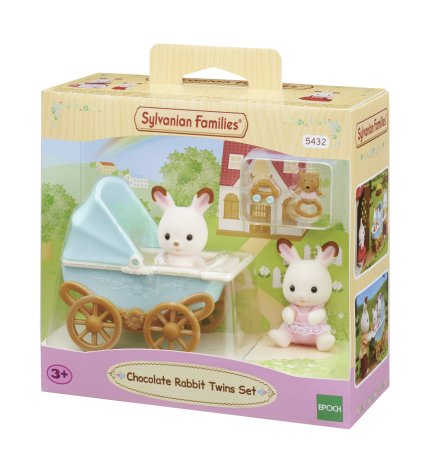 SYLVANIAN FAMILIES triušiukai dvynukai vežimėlyje, 2206/5018/5432 