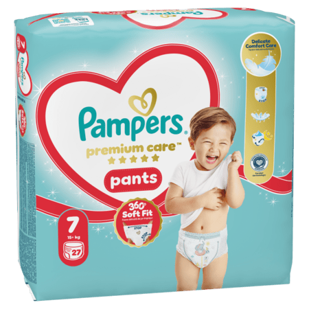 PAMPERS sauskelnės-kelnaitės Premium Pants, 7 dydis, 15+kg, 27 vnt., 81783610 